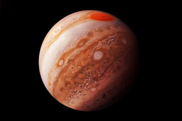 Planet Jupiter on a dark background. Elements of this image furnished by NASA
