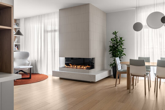 Apartment in contemporary style with white walls