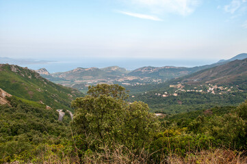 Obraz premium View of a typical mountainous landscape on the island of Corsica, France