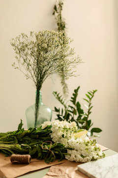 Flower arrangements in studio
