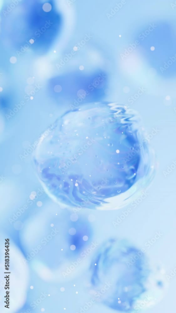 Poster transparent bubble with gradient colors, 3d rendering.