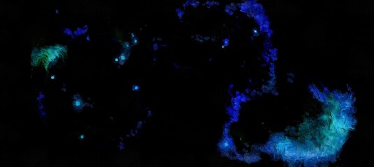 Abstract flowing digital fluid patterns in a painterly style - watercolor bright acrylic paint and ink styled cosmic space and bright abstract conceptual digital painting render