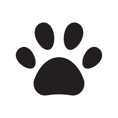 Paws icon black isolated on white background. Vector 10 eps