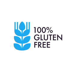 Fototapeta premium Gluten free label for food emblem, stamp, seal, badge, packaging. Healthy natural organic product. Vector 10 eps