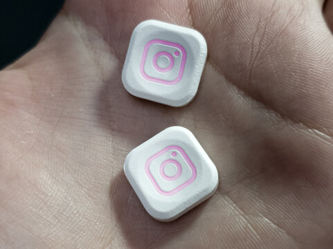 Concept of instagram addiction pills