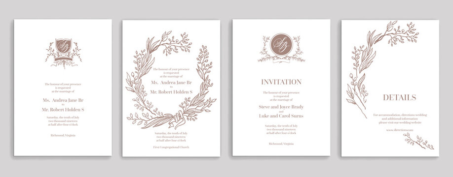 wedding templates with wreaths