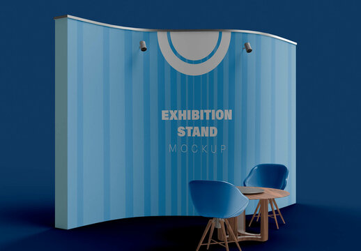 Curved Pop Up Banner Mockup