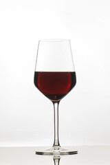Wine glass on white background