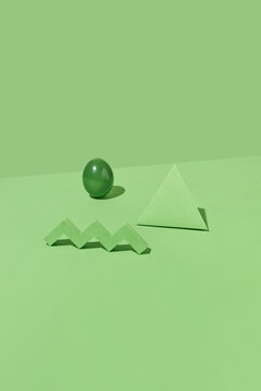 Easter egg and figures composition