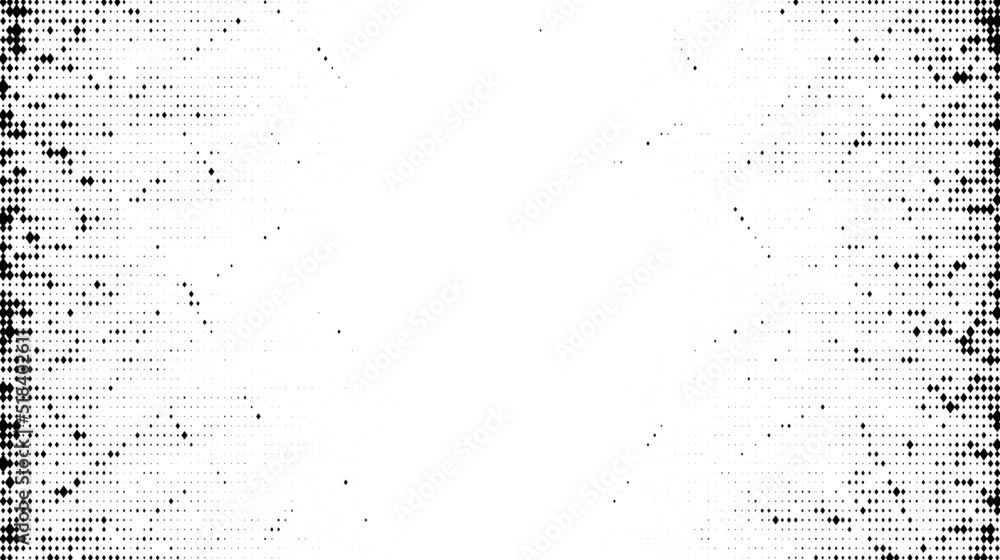 Poster halftone grunge texture. comic style grain background. pop art faded textured frame. speckle gradien