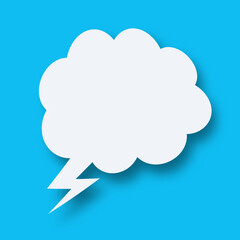 Speech bubble cloud vector white for chat, message, communication, banner, sign. Illustration 10 eps