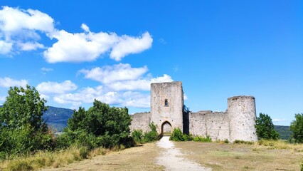 Fototapeta na wymiar ruins of the castel, Puivert, France 