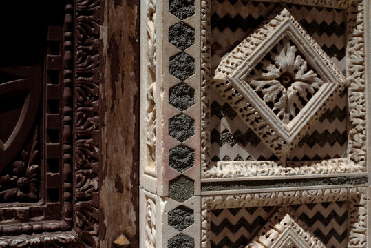 Marble texture artcraft of a door in Pisa