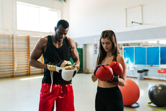 Athlete Engaging in Modern Boxing Workout with Digital Interface - Free ...