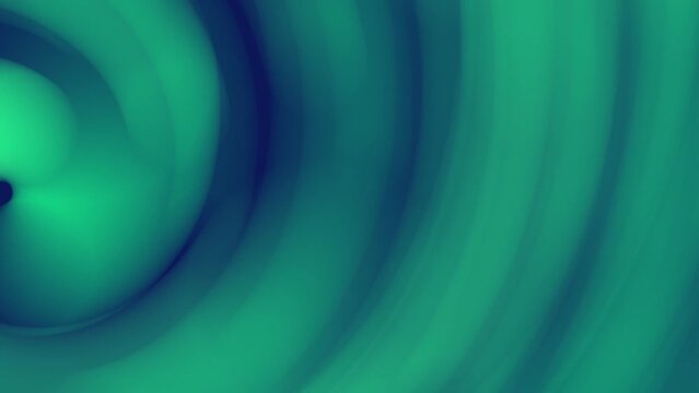 Half-round green soft glowing rays on bright blue background. Smooth seamless animation. Blurred texture elegant banner and presentation template. Abstract colorful wallpaper. Technology concept