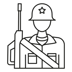 Soldier military concept line icon. Simple element illustration. Soldier military concept outline symbol design from war set. Can be used for web and mobile on white background