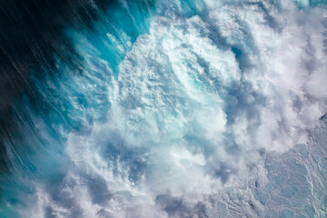 Fototapeta premium Top down view of ocean wave