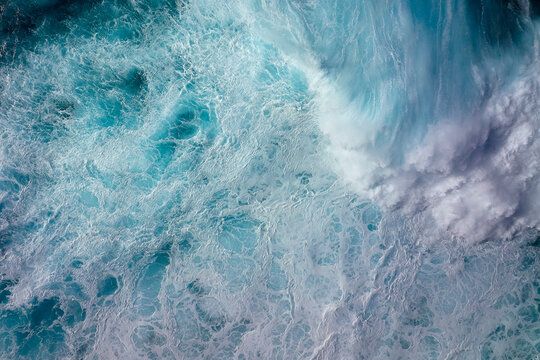 Top down view of ocean wave
