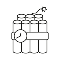 Dynamite, red concept line icon. Simple element illustration. Dynamite, red concept outline symbol design from war set. Can be used for web and mobile on white background
