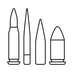 Bullet prohibition concept line icon. Simple element illustration. Bullet prohibition concept outline symbol design from war set. Can be used for web and mobile on white background