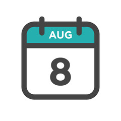 August 8 Calendar Day or Calender Date for Deadlines or Appointment