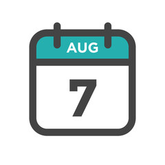 August 7 Calendar Day or Calender Date for Deadlines or Appointment