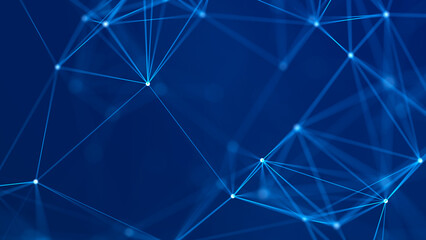 Distribution of data. Network visualization, internet communication. Technological background. 3D rendering.