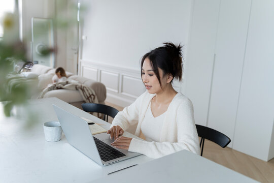 Woman home office