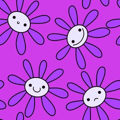 Cartoon kids floral seamless flower pattern for fabrics and wrapping and clothes print and notebooks