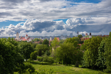 Fototapeta na wymiar Vilnius old town panorama as seen from Subacius observation point