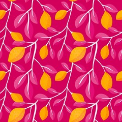 Summer citrus seamless lemon and leaves pattern for clothes print and wrapping paper and notebooks and kids