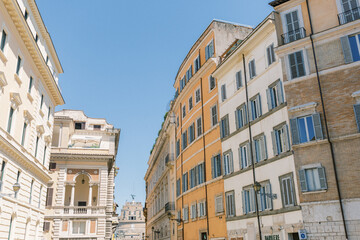 Exterior Italian buildings in Rome, Italy