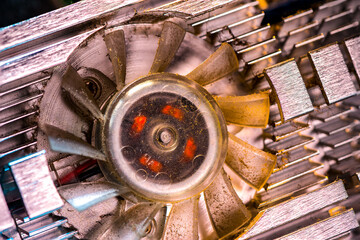 Close up of old computer parts