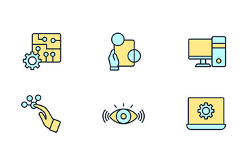 Augmented reality icons set .   Augmented reality pack symbol vector elements for infographic web - obrazy, fototapety, plakaty