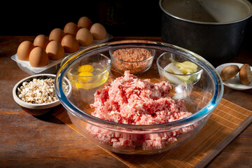 Ingredients required for special Chinese food lion head