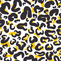 Vector seamless leopard skin pattern. Abstract colored bright spots of leopard, cheetah, jaguar animal skins. For the use of prints, fabrics, wrapping paper, scrapbooking, textiles, covers, postcards