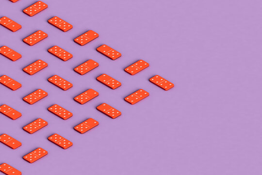 triangle from many pink dominoes