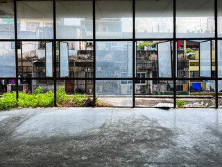 Rooftop space in Bangkok with some open windows