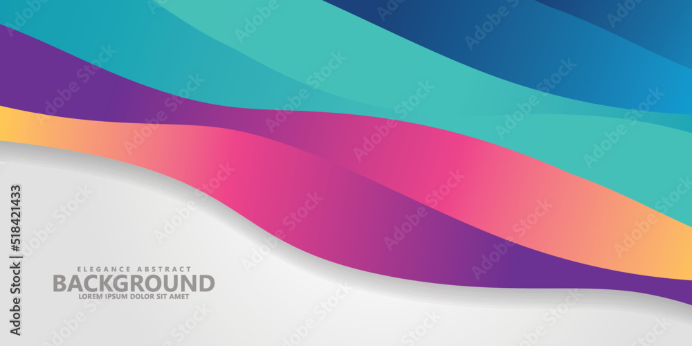 Poster abstract background with wave style and dynamic colorful effect
