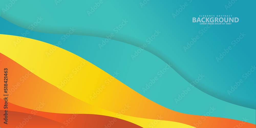 Poster abstract background with wave style and dynamic colorful effect