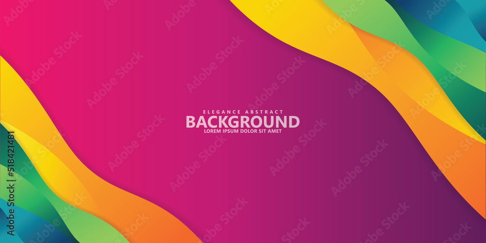 Poster abstract background with wave style and dynamic colorful effect