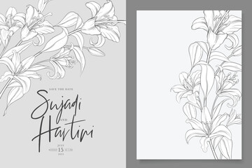 hand drawn lily frame design