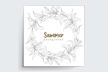 hand drawn lily frame design