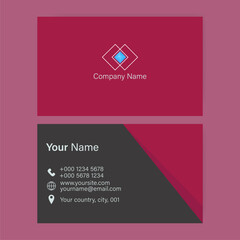 Pink and blue business card template
