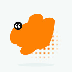 colored brush that is painted as a text box with halftone. Isolated on white background. orange color.