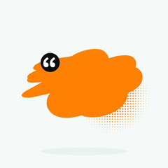 colored brush that is painted as a text box with halftone. Isolated on white background. orange color.