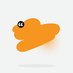 colored brush that is painted as a text box with halftone. Isolated on white background. orange color.