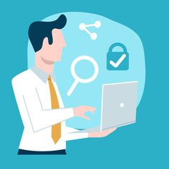 business man with laptop