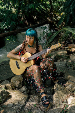 Blue haired girl