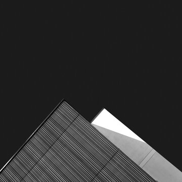Abstract minimalist architecture detail against black background